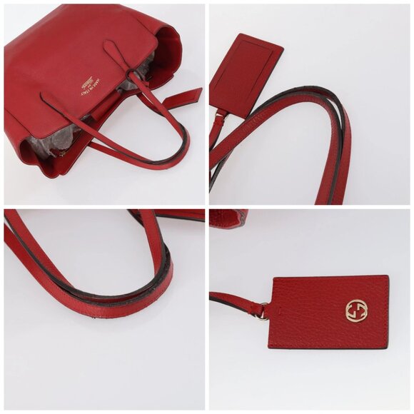GUCCI Swing Tote Bag Leather Red Gold 354397 Auth 144275 - Picture 16 of 16